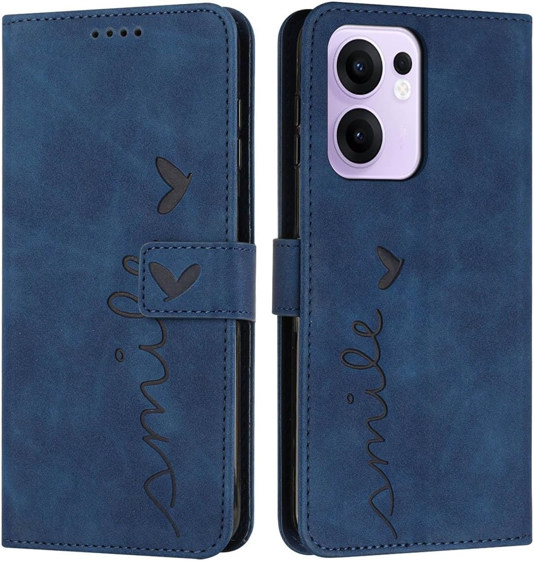 UPLAI Wallet Case for Oppo Reno 13F 4G/Reno 13 Fs(Reno13 F 5G), Shockproof Premium Skin Feel Leather Mobile Phone Case with Stand Function, Folio Magnetic Closure Protective Cover Blue