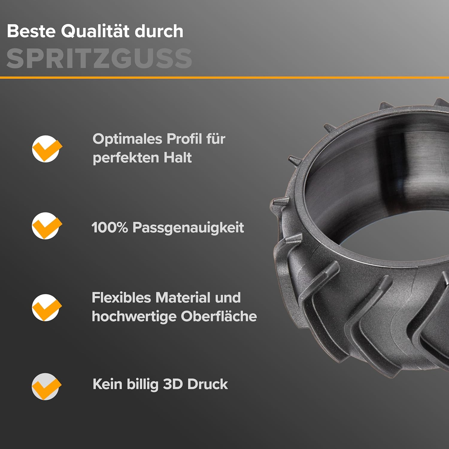 ROBO CLAWS Wheel Protection for Robotic Lawnmower XL - Traction Improvement for Worx Landroid, Robotic Lawnmower Accessories for Models S300 M500 M700 L800 L1000 (Plus), Wheel Enlargement to 90 Cm image number 3