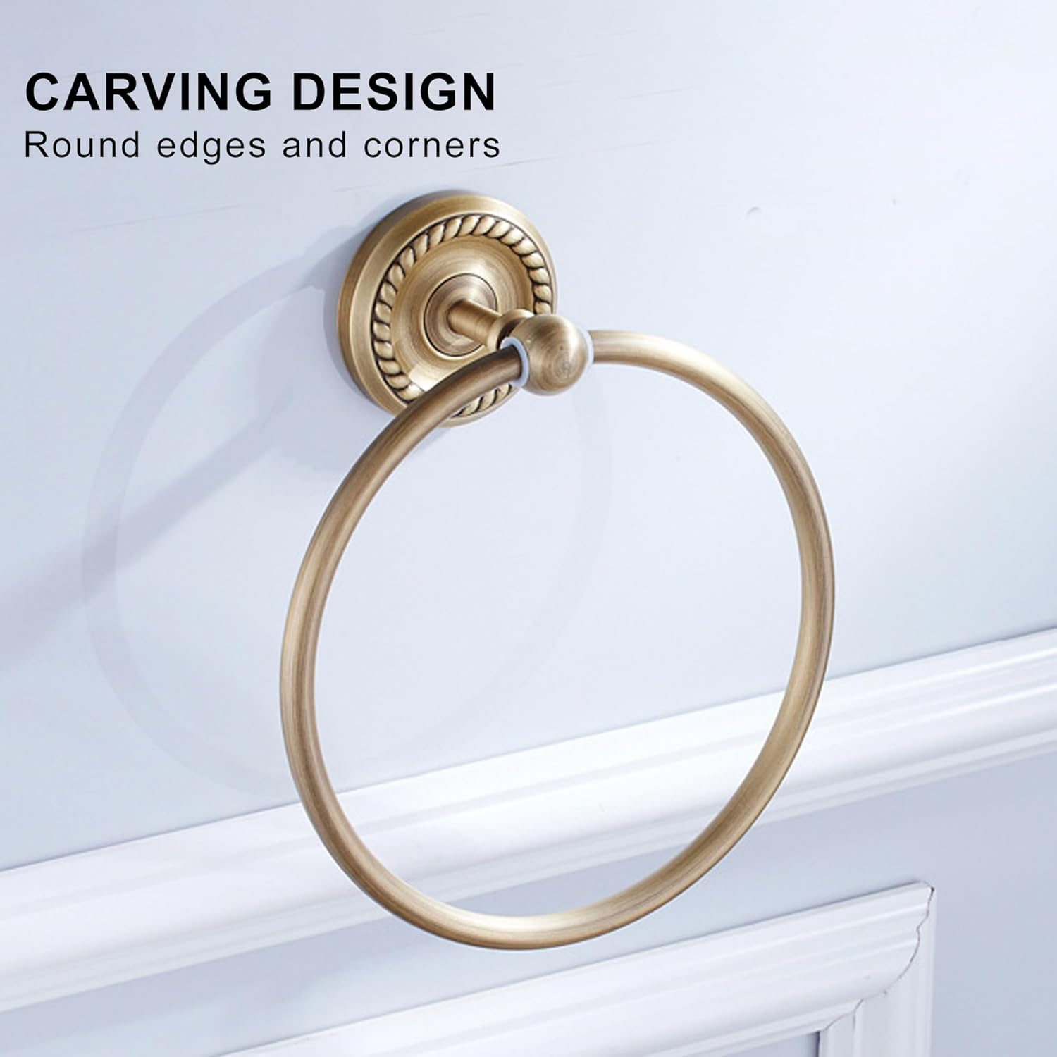 Antique Bronze Towel Ring for Bathroom Towel Rail Wall Mounted image number 1