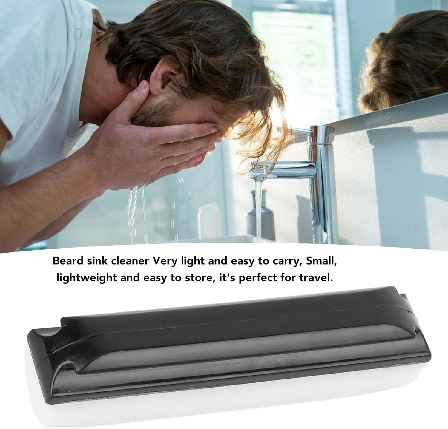Beard Cleaner with Sink Washing Brush for Wash Sink, Remove Beard Hair and Debris, Easy to Use, Lightweight for Home and Travel image number 2