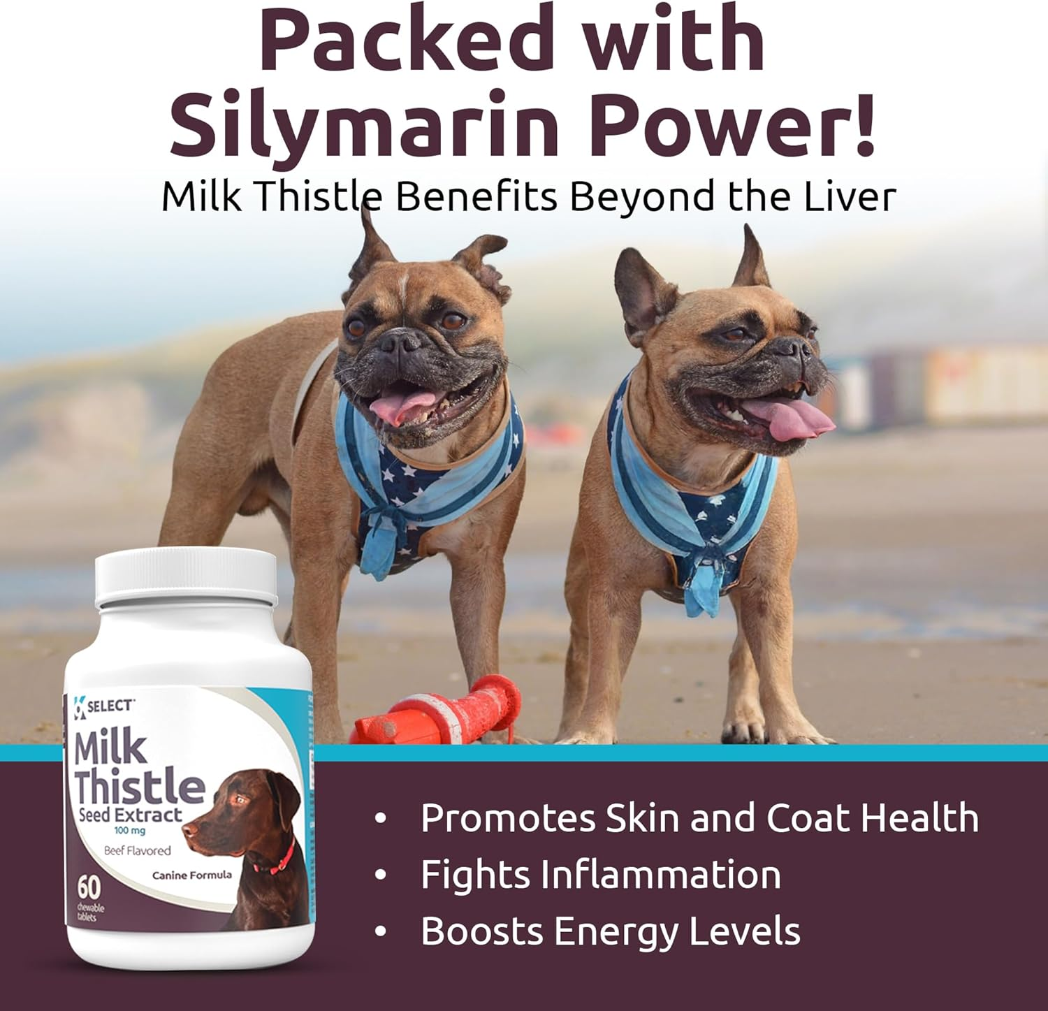 K9 Select Milk Thistle for Dogs, 100Mg - 60 Beef Flavored Tablets - Canine Liver Health Natural Milk Thistle Supplement image number 5