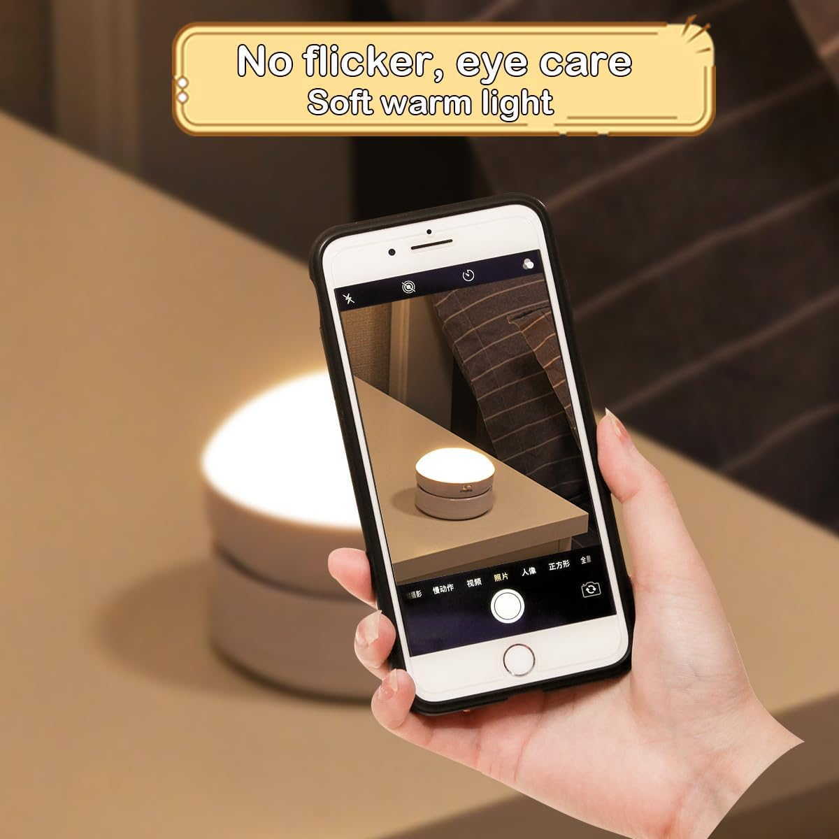 Motion Sensor Light Magnetic Wall Lamp Indoor Rechargeable 1200Mah Wall Mounted Lights Cordless Wall Sconce Nursery Lamp Bedroom Stairs Entrance Doorways Corridors Night Lights Warm