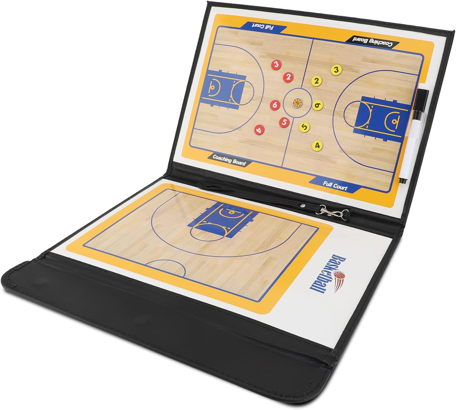 Basketball Coaching Board with Magnetic Makers Marker Pen Basketball Training Folder 3 Fold image number 3