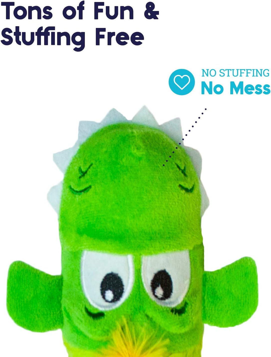 Petstages Stuffing-Free Big Squeak Gator Plush Dog Toy,L (Pack of 1) image number 3