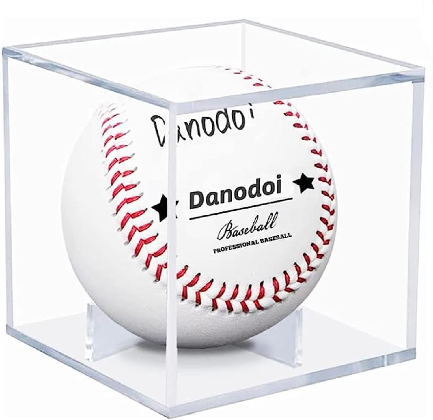 Danodoi Baseball Display Case UV Protected Acrylic Clear Baseball Holder Square Cube Ball Protector Memorabilia Autograph Display Box for Official Size Baseball image number 1