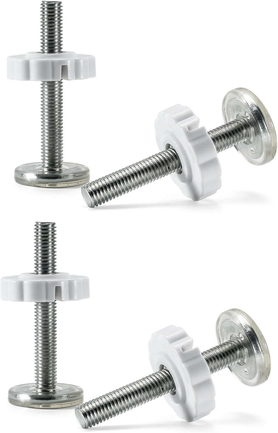 4 Pack Baby Gate Replacement Parts Threaded Spindle Rod 8Mm (M8), Pressure Mount Stair Accessories, Baby and Pet Safety Gate Repair Kit to Improve Home Store Security, (White, 4) image number 6