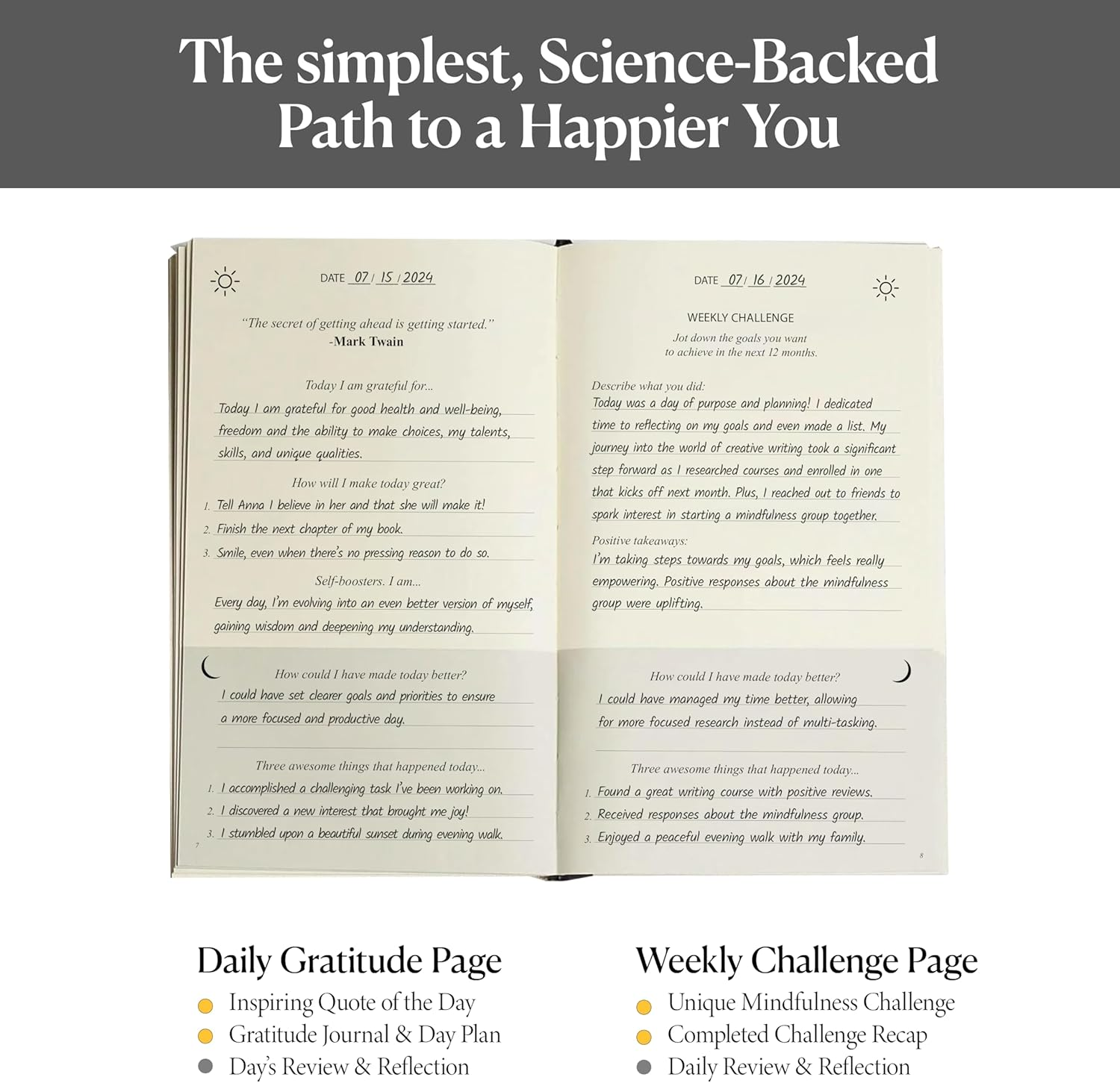 The Original Gratitude Journal - 5 Minute a Day Gratitude Journal with Quotes and Prompts for Affirmation Reflection & Wellness - the Five Minute Happiness Journal for Women & Men for Optimism & image number 5