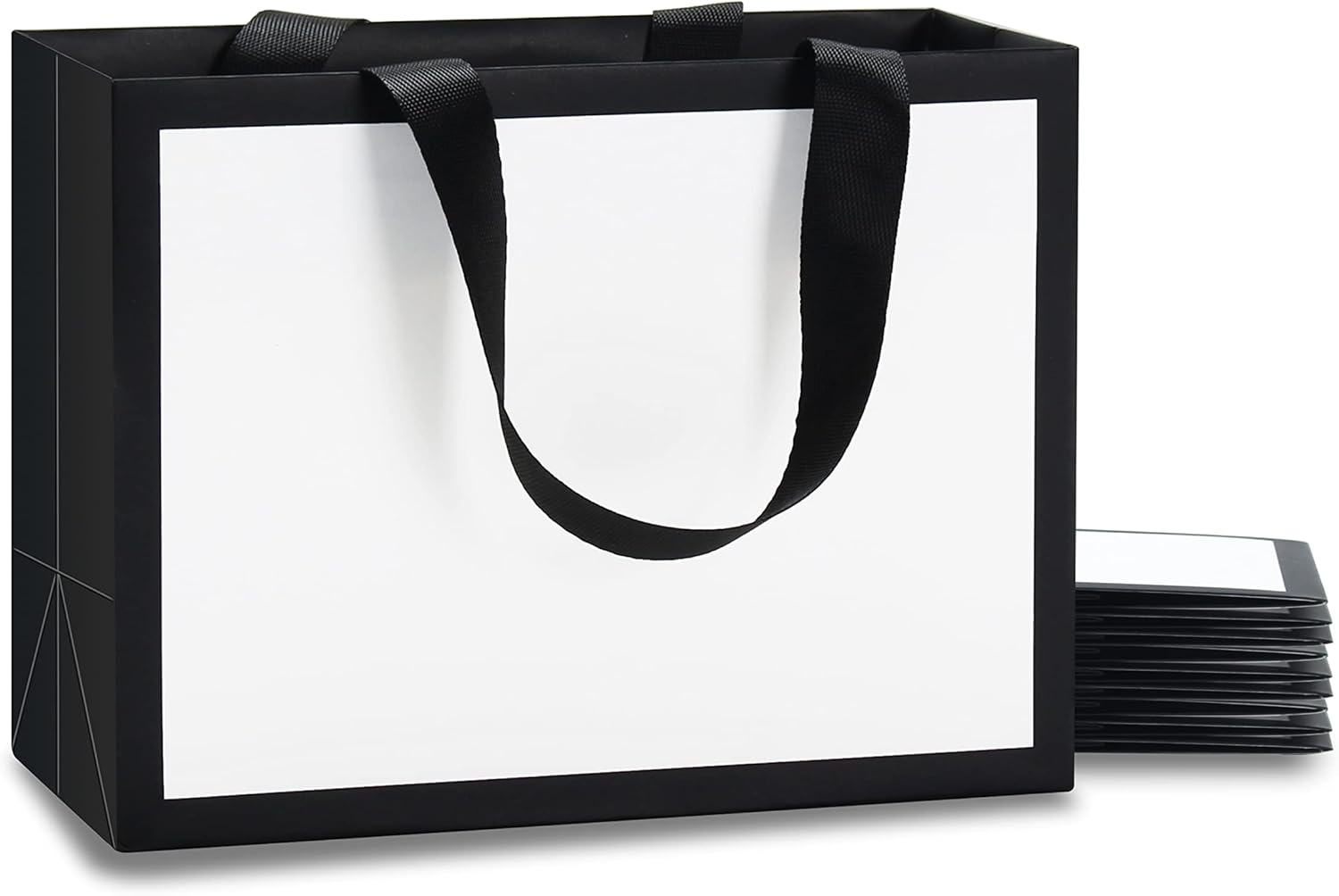 YACEYACE Brown Gift Bags, 10Pcs 20.5 X 11 X 26.5Cm Medium Kraft Paper Bags with Ribbon Handles, Brown Kraft Bags for Office, Shopping,Boutique,Retail