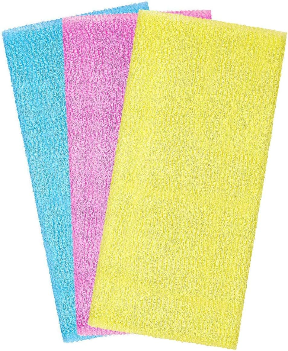 Exfoliating Bath Cloth Exfoliating Nylon Bath Towel with Deep Clean Beauty Washcloth Loofah Exfoliating Body Scrub Back Scrubber Bath Wash Towel(3 Pack) image number 3