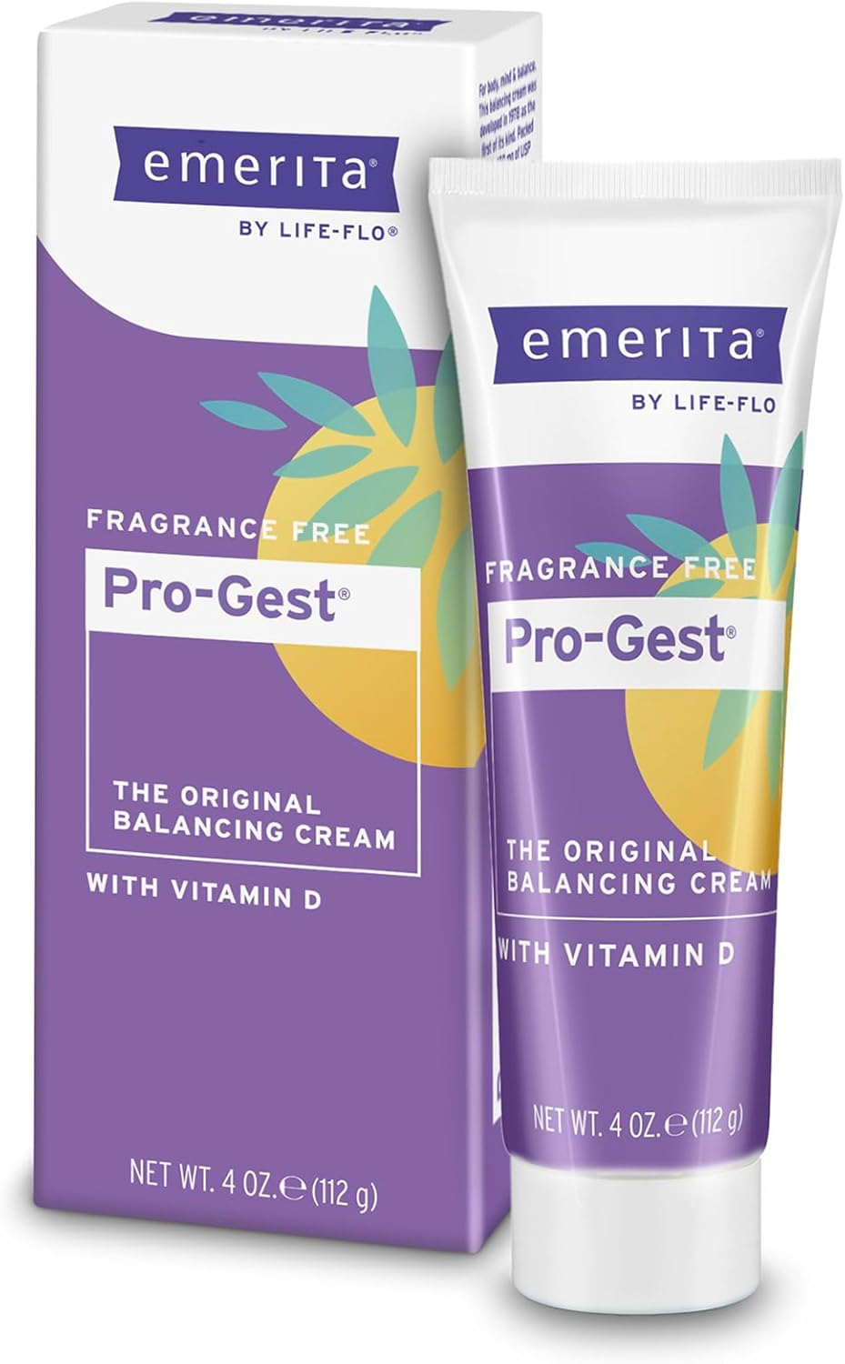 Emerita Pro-Gest Balancing Cream with Vitamin D3 | USP Progesterone Cream from Wild Yam for Optimal Balance at Midlife | 4 Ounces image number 1
