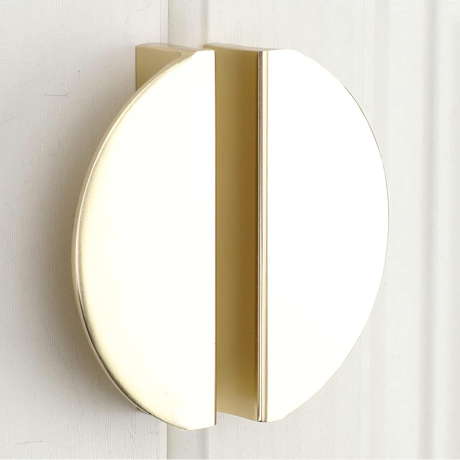 10 Pack Semicircle Cabinet Pulls Handles, Hole Centers 2.5 Inch(64Mm), Brass Half Circle Moon Drawer Pulls for Kitchen Cabinets Cupboard Dresser Knobs with Screws (Gold) image number 2