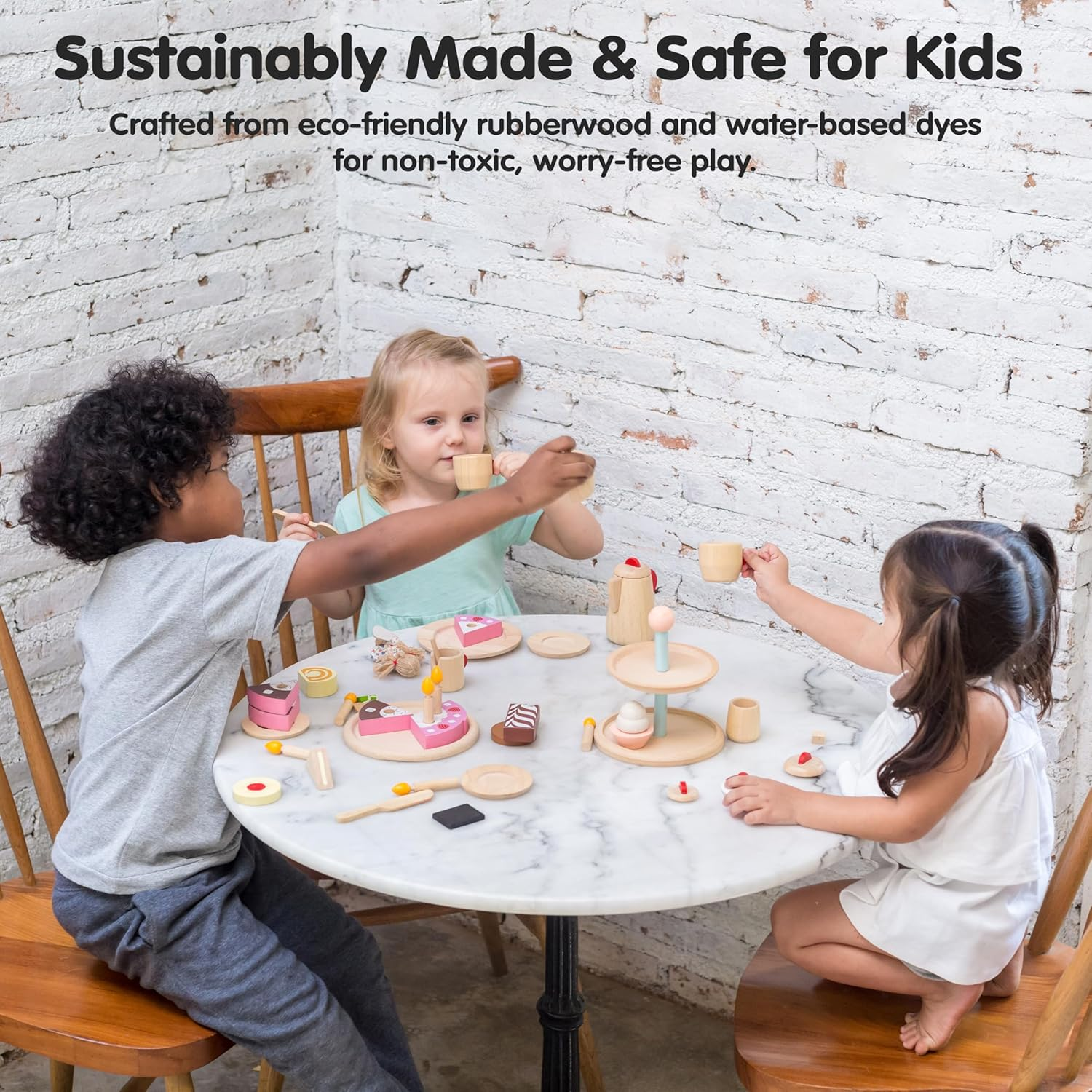 Plan Toy Tea Set(Solid Wood Version)