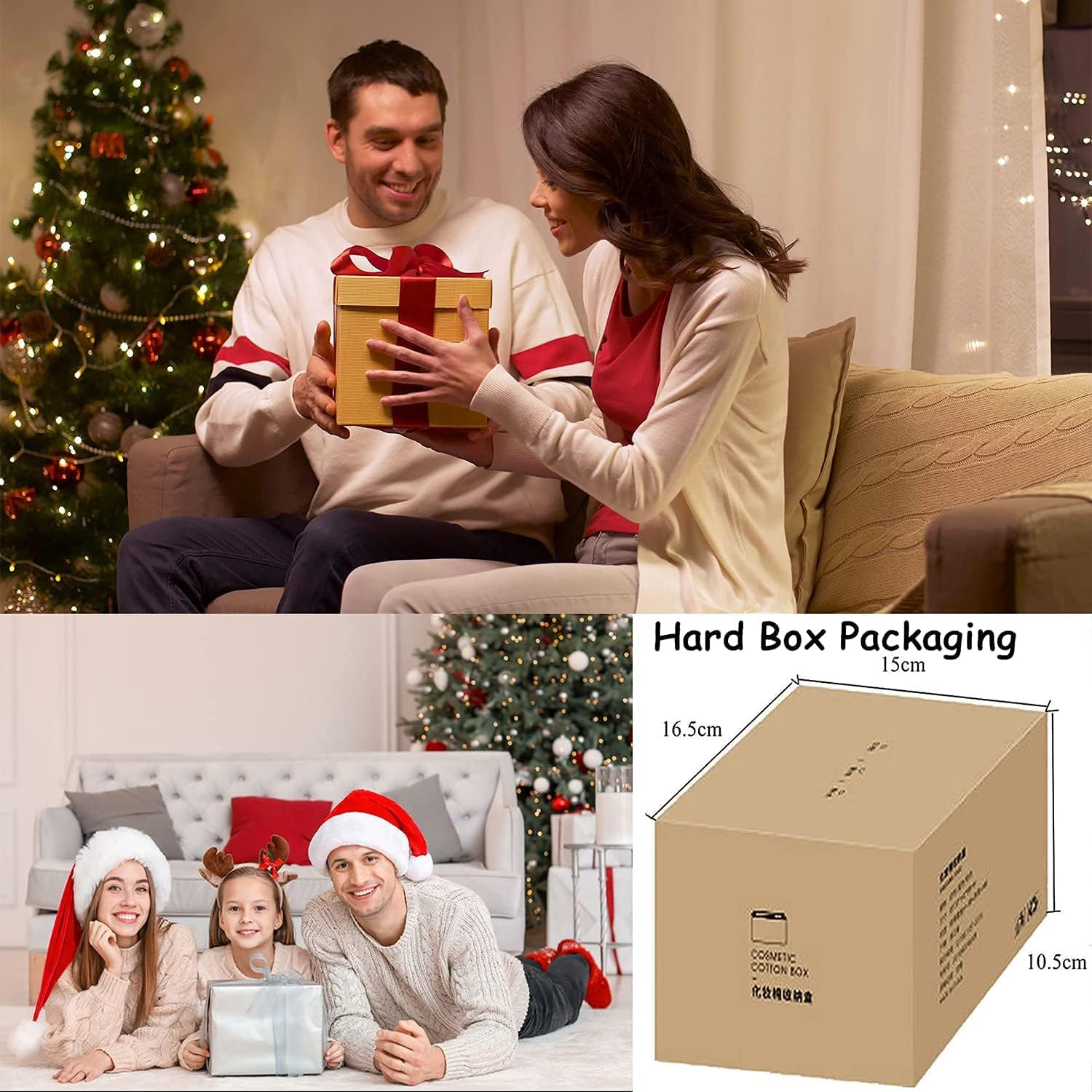 2 Compartments Rectangle Plastic Bathroom Vanity Countertop Storage Organizer Canister Apothecary Jar Qtip Holder with Lid for Cotton Swabs, Balls, Makeup Sponges, Pink image number 6