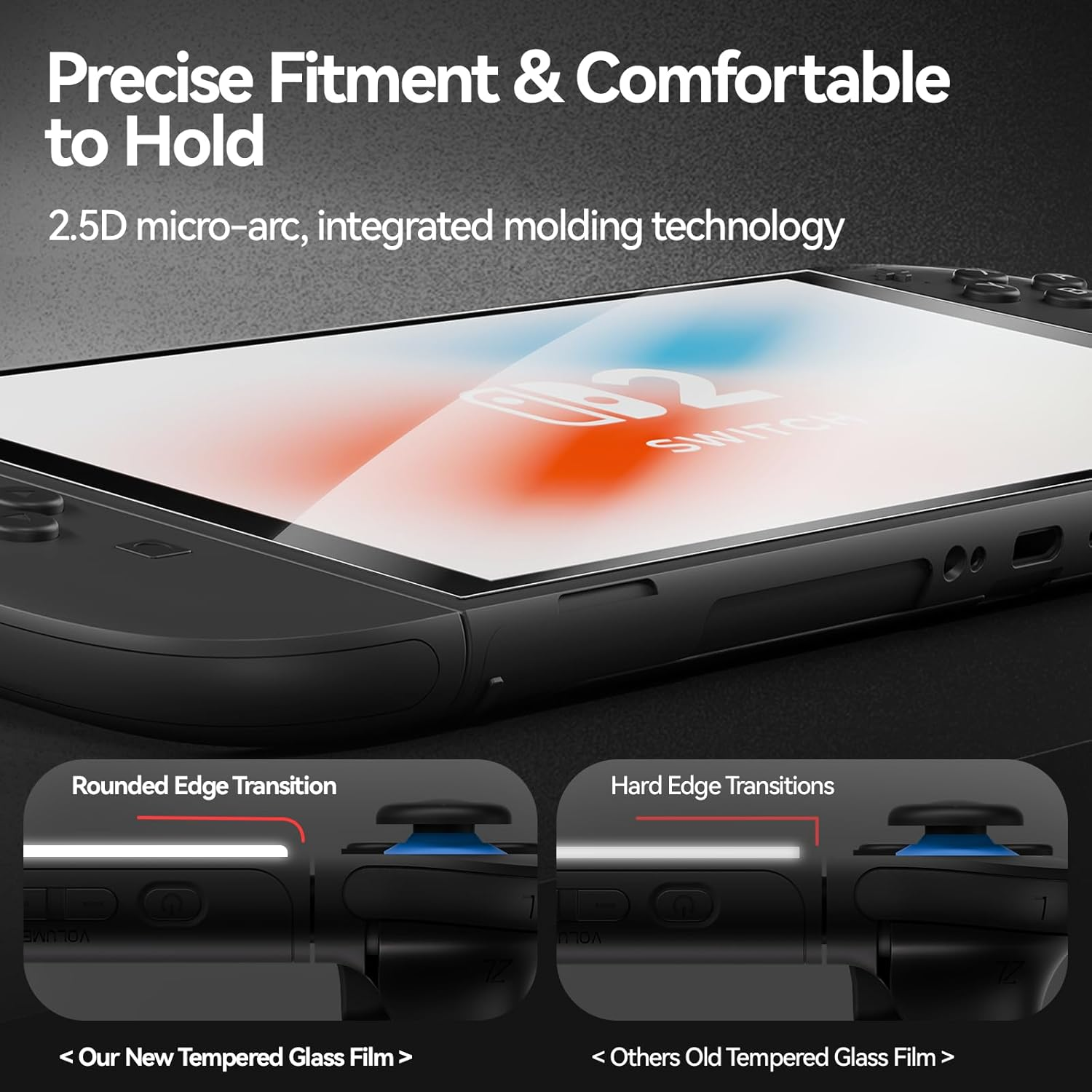 Geekshare Anti-Glare Tempered Glass Screen Protector for Switch 2(2025) AR Coating HD Clear Anti-Reflective, 9H Hardness, Bubble-Free, Ultra-Thin, Scratch Resistant - 2 Pack image number 5