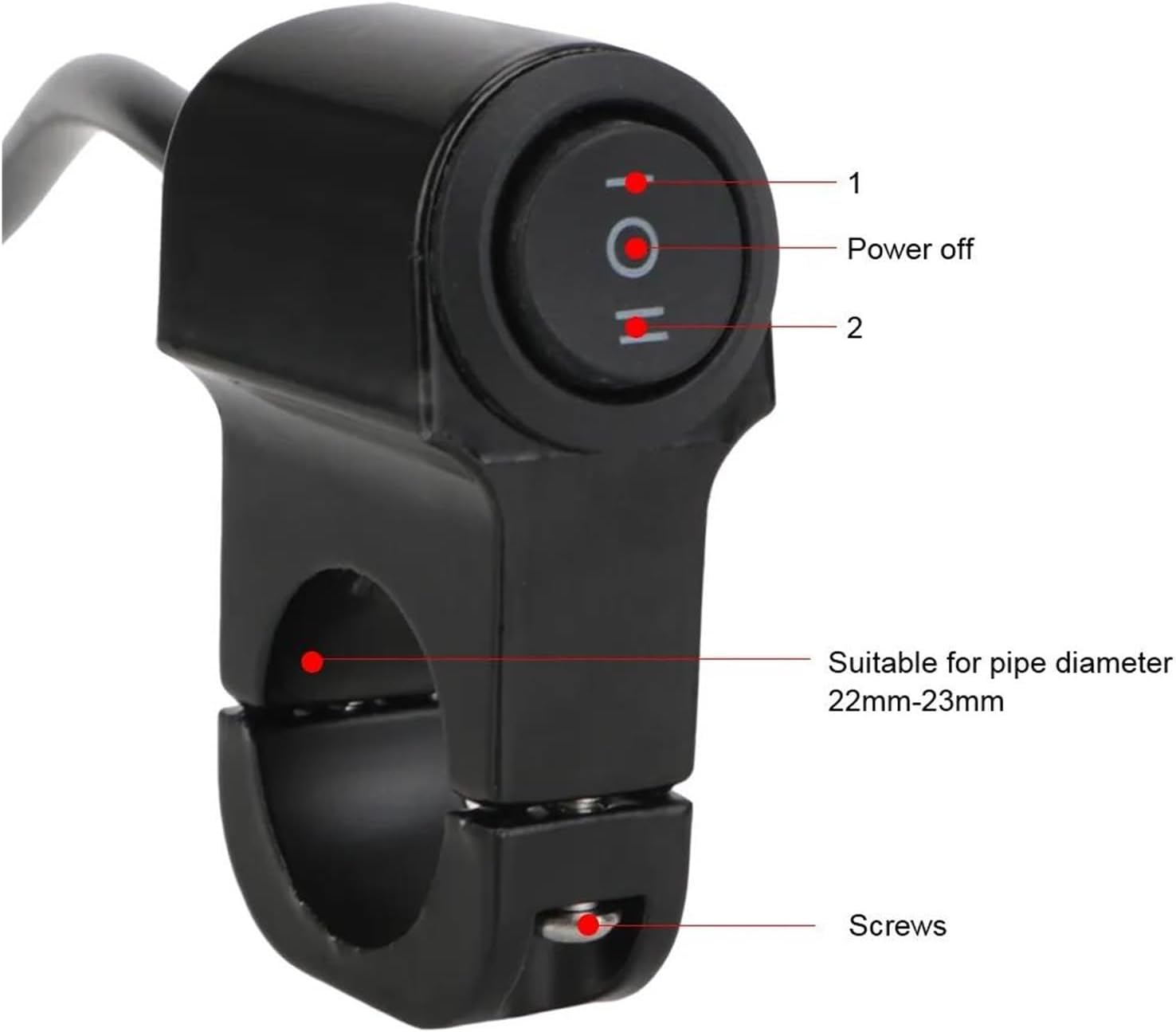 Brake Fog Light Switch 12V Motorcycle Headlight Switch Spotlight Fog Light Button Retro Moto Pit Dirt Bike Motorbike Accessories for ATV Handlebar 22Cm