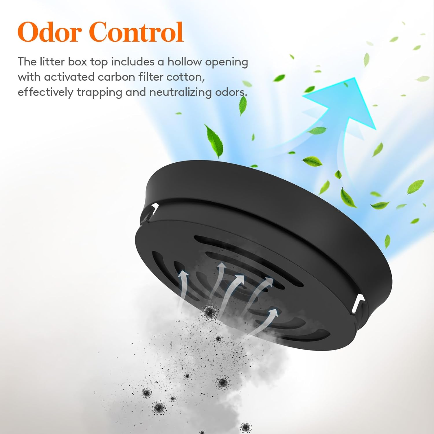 Lifewit Litter Box Cat with Faux Plant & Scoop, Hidden Enclosure Litter Tray with Odor Control & Carbon Filter in Living Room, Bedroom, Corner, Black - Black image number 3