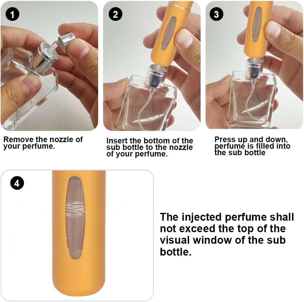 FOME Refillable Perfume Atomizer Bottle, Portable 5Ml Mini Refillable Perfume Spray Scent Pump Case Perfume Dispenser Pump Transfer Tool for Travel (3PCS) image number 5