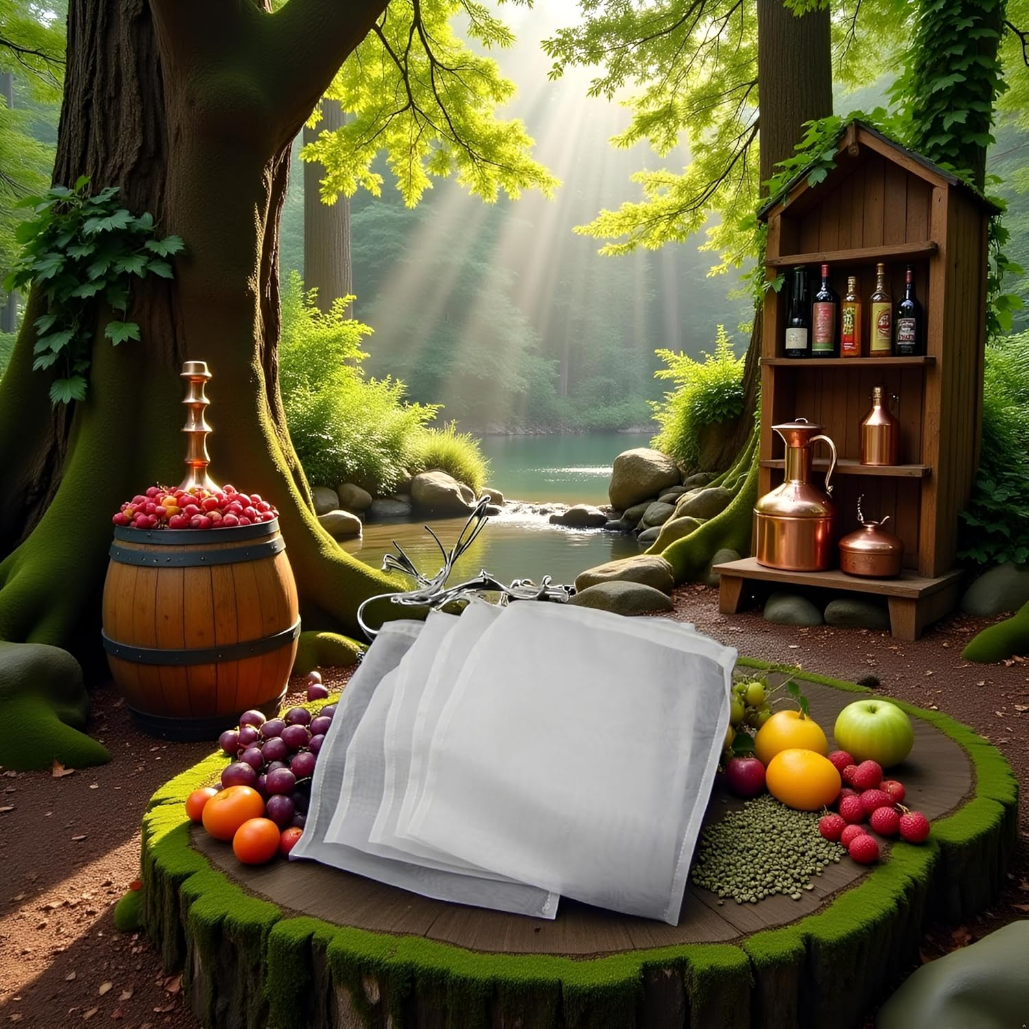 5 Pcs White Nylon Straining Bag - Fine Mesh - Homebrew Beer Wine Cider Dry Hop Beer Brewing Filters and Straining Home Brewing and Wine Making(6 X 7.8 Inch(Width X Height)) image number 2