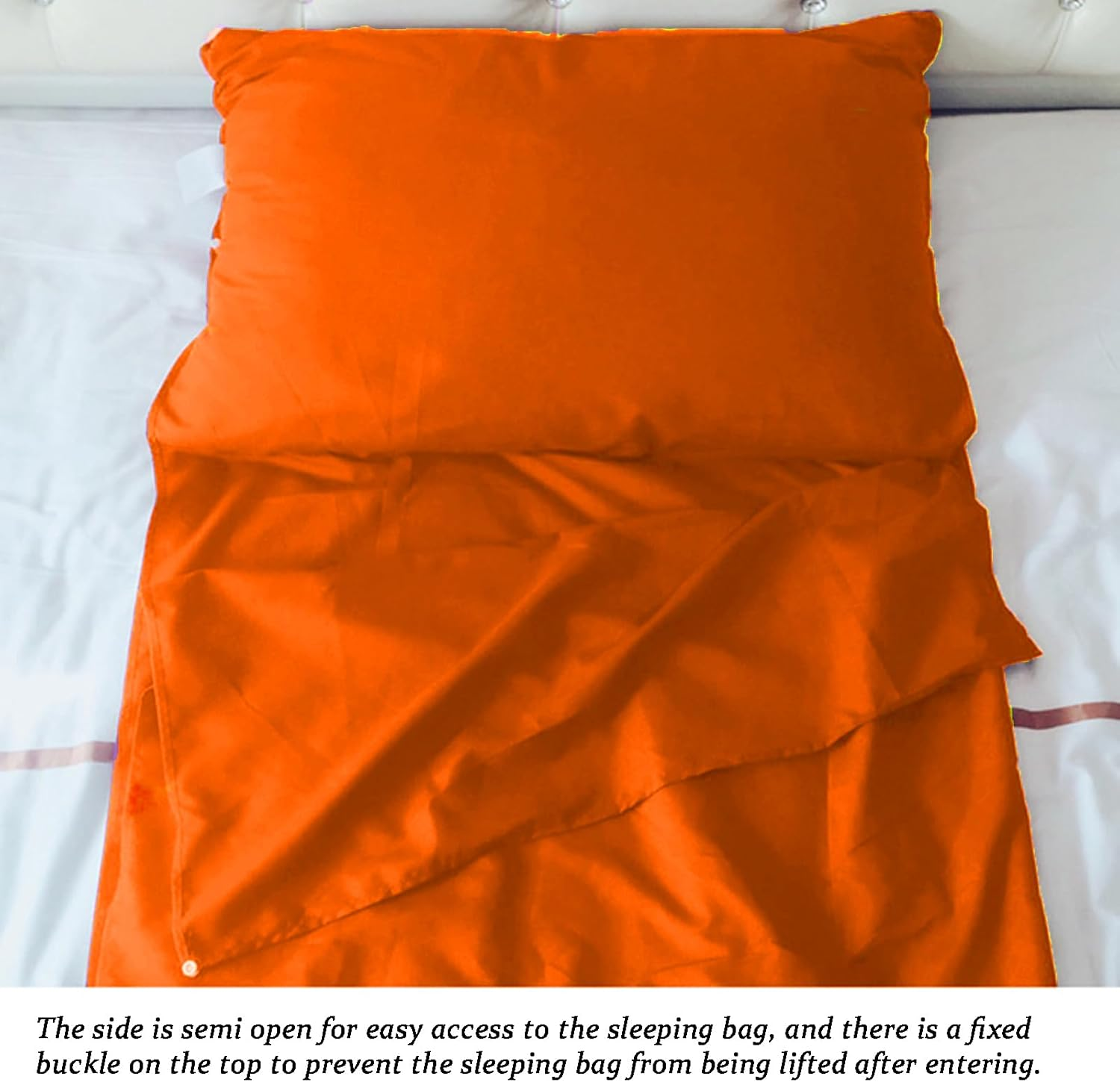 Sleeping Bag Liner, Lightweight Adults Camping Prevent Dirty Sleep Bag Liner, Smooth Single Sleeping Bag Liner, Sleeping Prevent Dirty Sack for Camping Hiking Hostel Travel, 75X210Cm image number 2