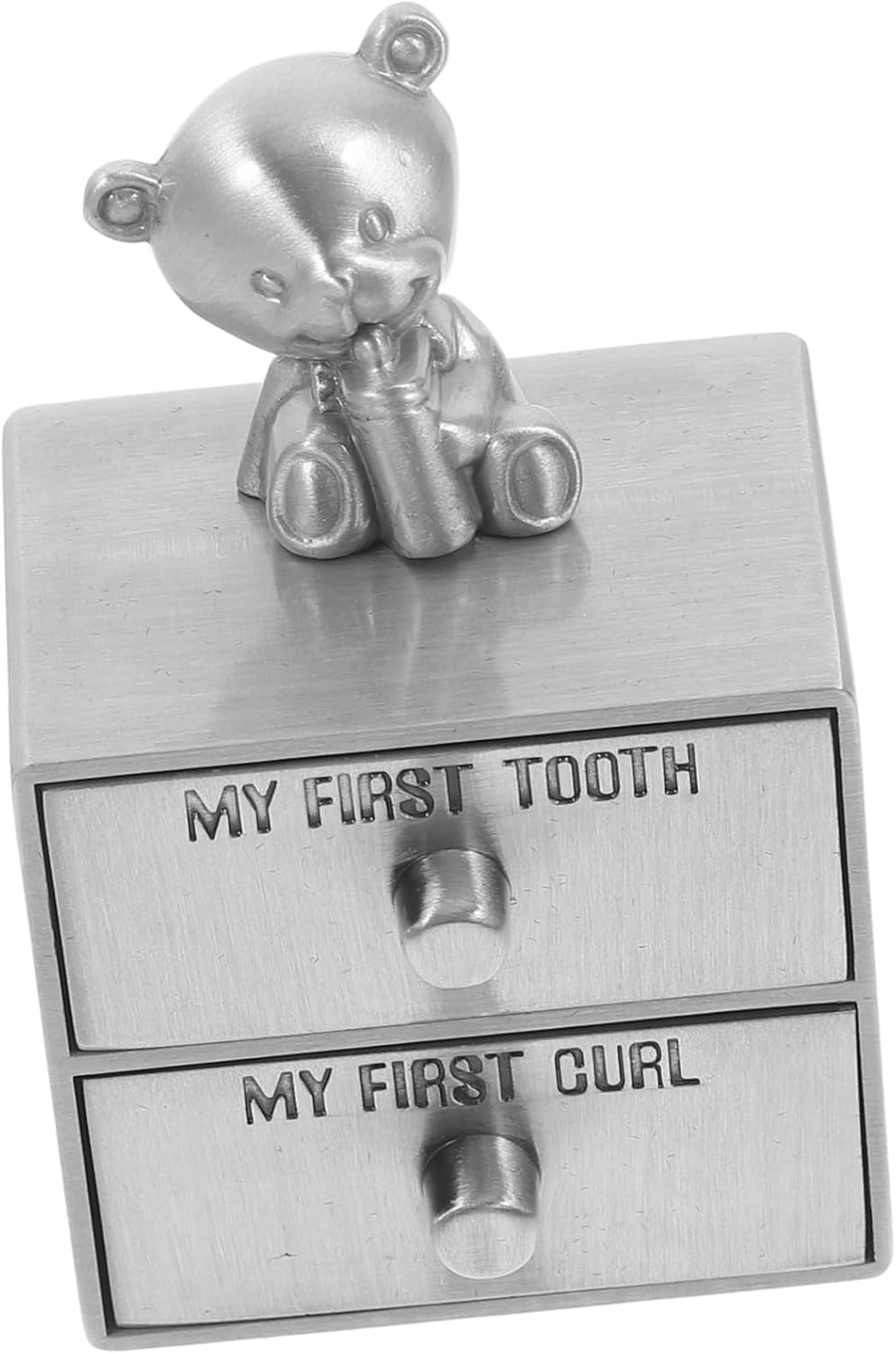 GARVALON Metal Baby Tooth Keepsake Box with Fetal Hair Storage for Boys and Girls Small Rustic Tooth Storage Holder Organizer Suitable for Newborn image number 6