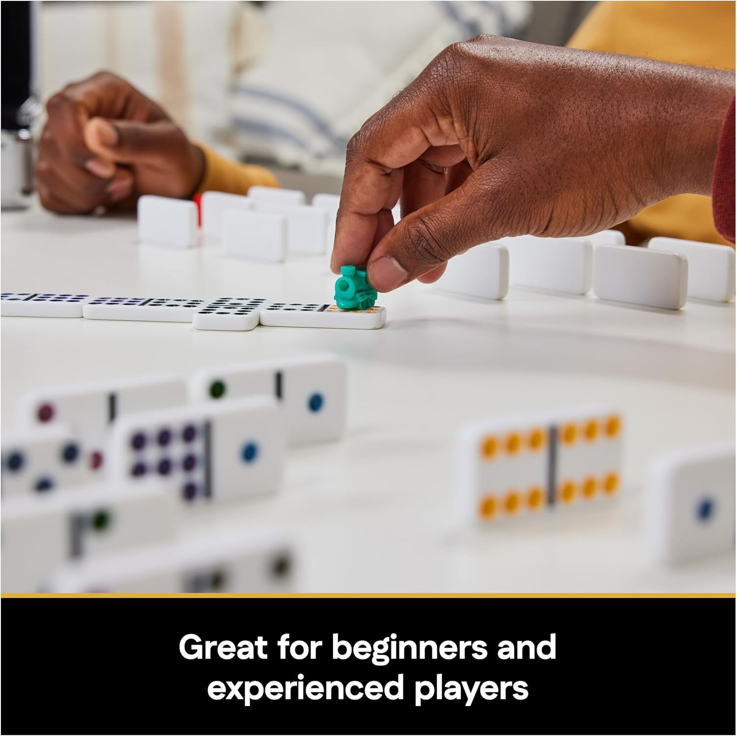 Spin Master Games, Cardinal Classics Mexican Train Dominoes Set Tile Board Game in Aluminum Carry Case for Family Game Night, for Ages 8 and Up image number 2