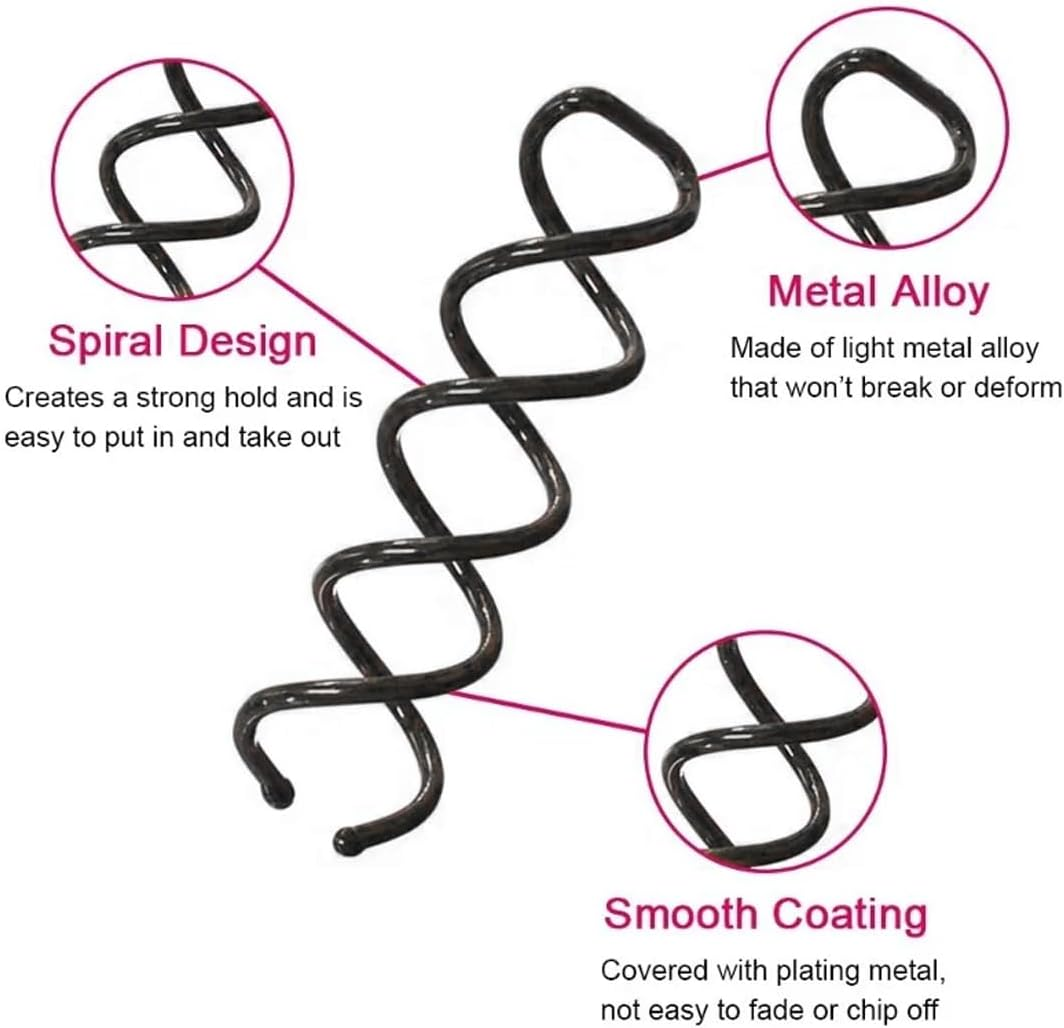 DLPRK 10Pcs Spiral Hair Pins Spiral Hair Pins for Hairstyle Design Rotating Hair Pins for Bun DIY Hairstyle Tools