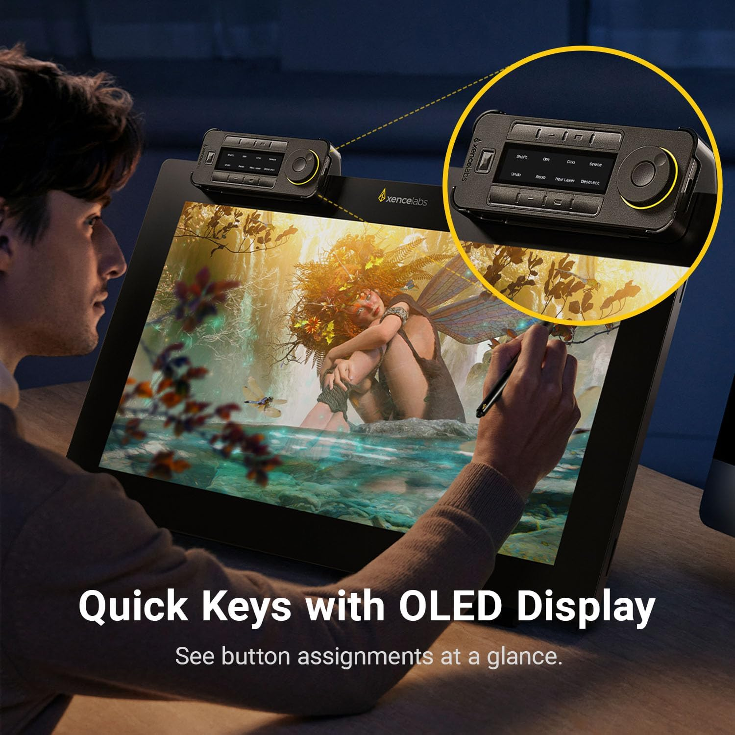 Xencelabs Pen Display 24, 4K Drawing Monitor with Quick Keys, 99% Adobe RGB Graphic Drawing Display, 2 Battery-Free Pens, 8192 Levels Pressure for Win/Mac/Linux, Black image number 3