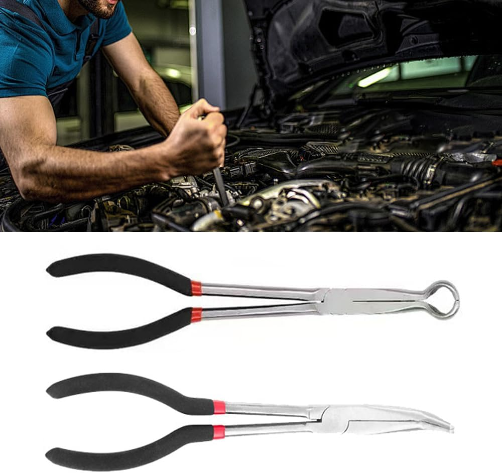 11'' Extra Long Reach Spark Plug Pliers with Ring Head, 280 MM Long Nose Pliers Car Spark Plug Wire Removal Pliers image number 2