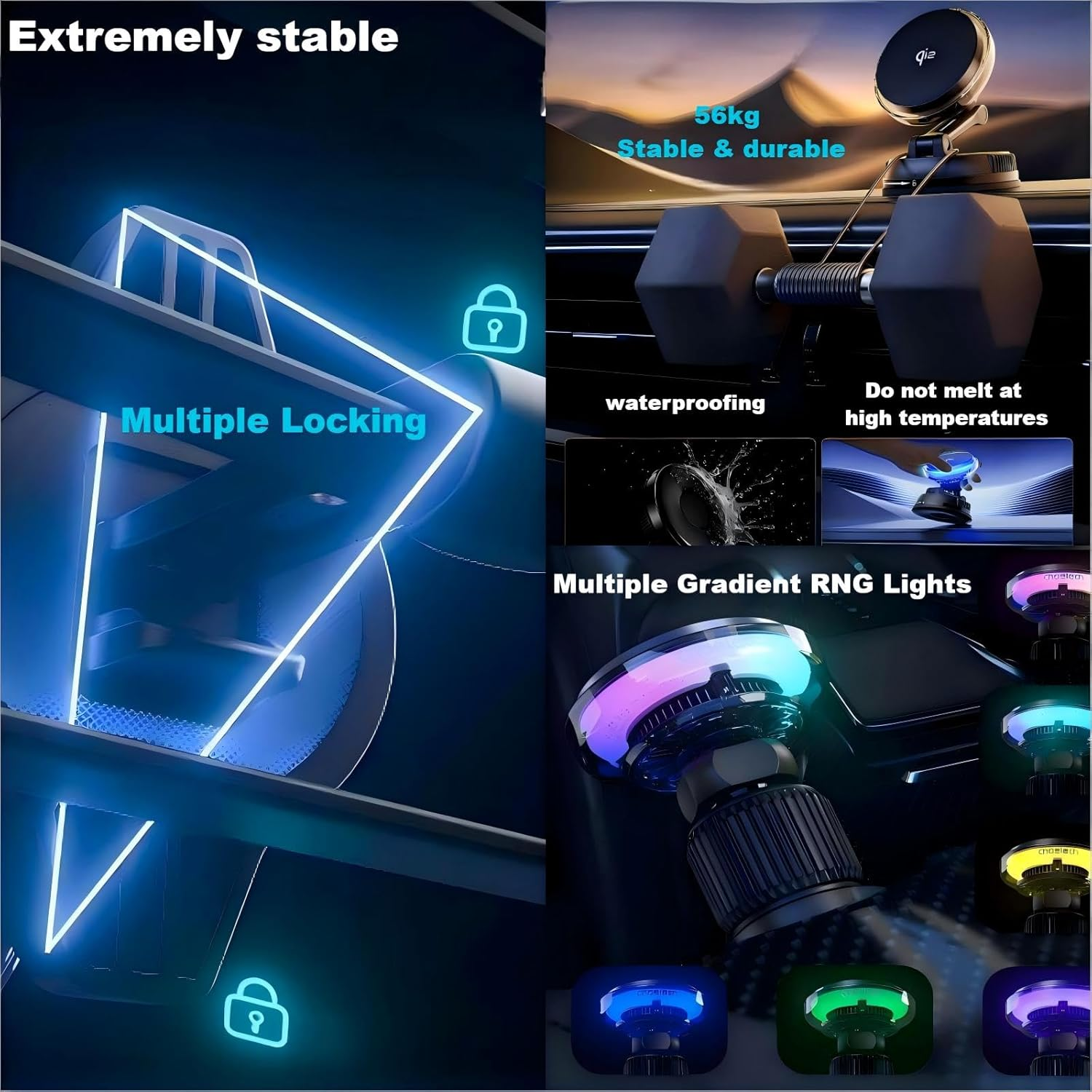 Qi2 15W Magnetic Wireless Car Charger, Qi2-Certified Car Mount Charger with Phone Cooling, Air Vent/Dashboard Magnetic Fast Charging Wireless Car Holder, for Iphone 17/16/15/14/13/12 image number 5