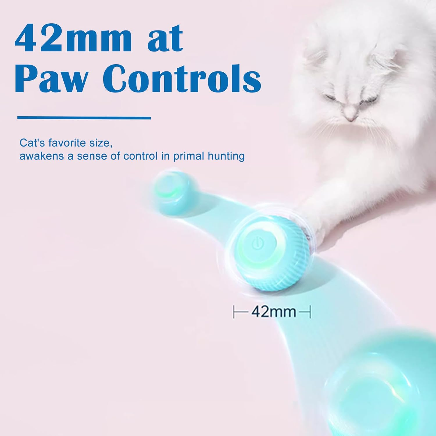 Petgravity Interactive Cat Ball Toy, Intelligent Cat Toys with LED Lights, Automatic Moving Rolling Ball for Indoor Cats, Cat Automatic Toy image number 2