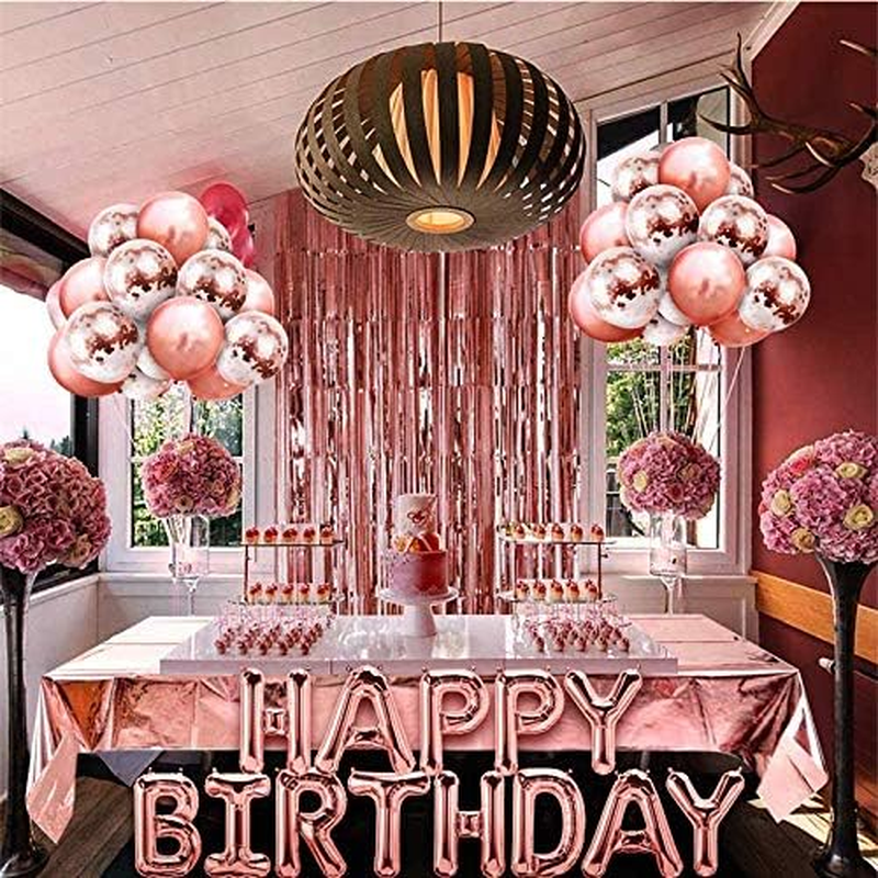 Metallic Tinsel Curtains Rose Gold 2 Packs 3 Ft X 8.2 Ft Foil Fringe Curtains for Photo Backdrop Door Wall Hanging Party Offiice Decoration - Gold image number 5