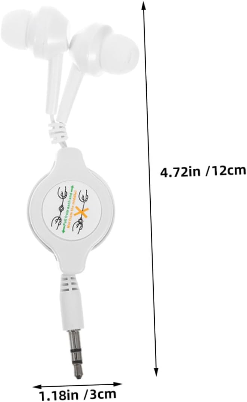 2Pcs Retractable Wire Earphones In-Ear Headphones Portable Comfortable Earbuds with Adjustable Length Noise-Canceling Design for Mp3 Players White image number 4