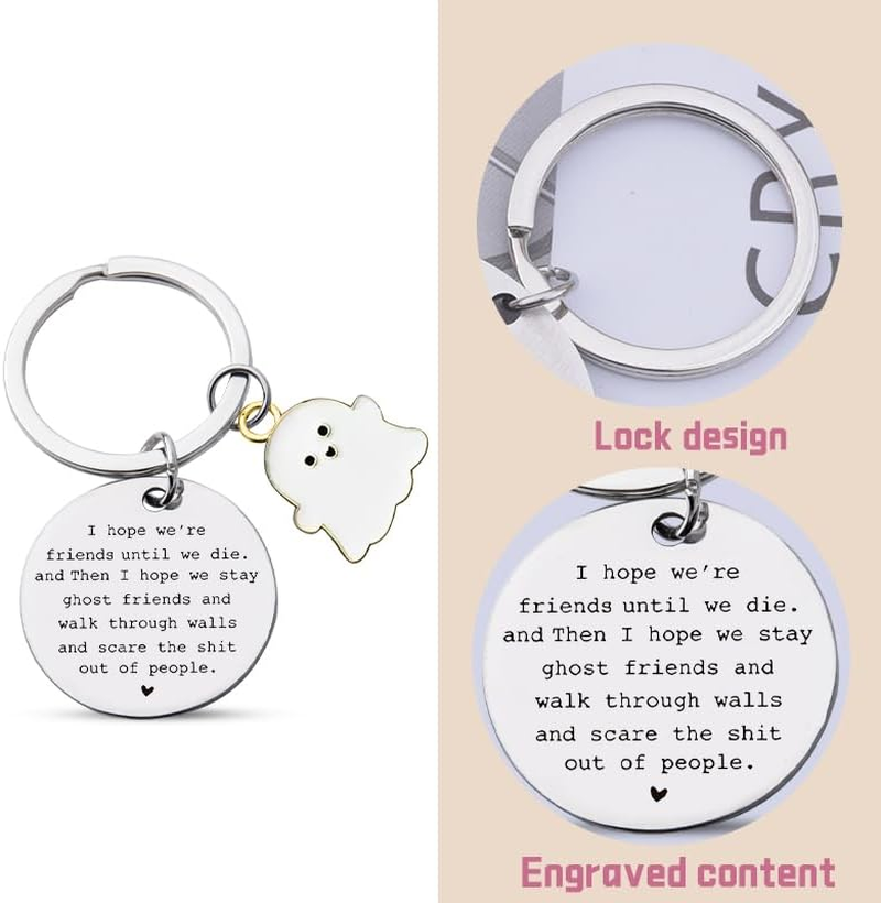 Halloween Gifts for Bestie Best Friend Christmas Birthday Gifts for Women Men Best Friend Funny Keychain Gifts for Friend Long Distance Friendship Gifts for Girls Boys Fun Halloween Gifts image number 5