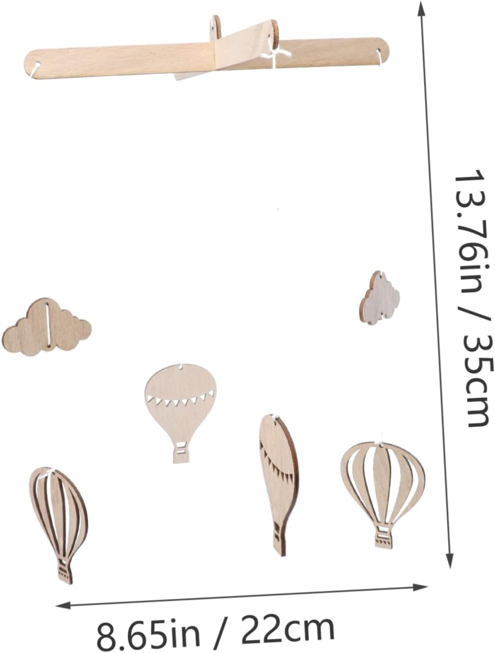 2Pcs Hot Air Balloon Wind Chimes Boys and Girls Decor Photo Prop Mobiles image number 2