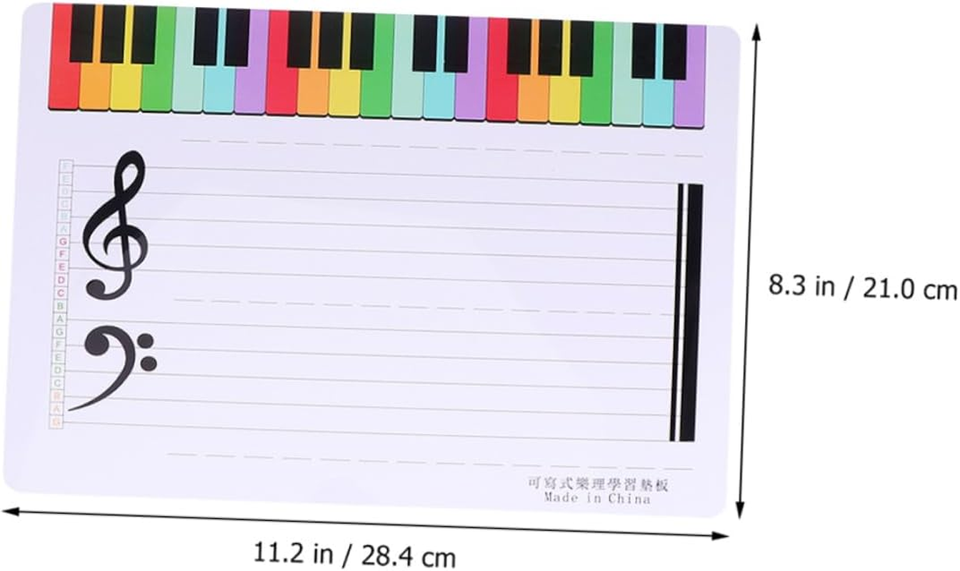 Parliky 3Pcs Stave Whiteboard Portable Erasable Music Teaching Practice Board Dry Erase Writing Staff Cards image number 2