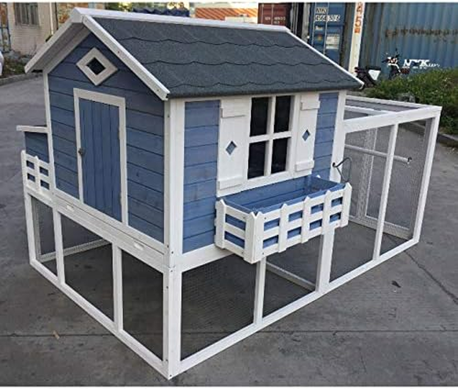 Garden Window Chicken Coop House 2130X1385X1310Mm Chook Pen Rabbit Hutch Nesting Box Poultry Enclosure with Mesh Floor Snake Proof