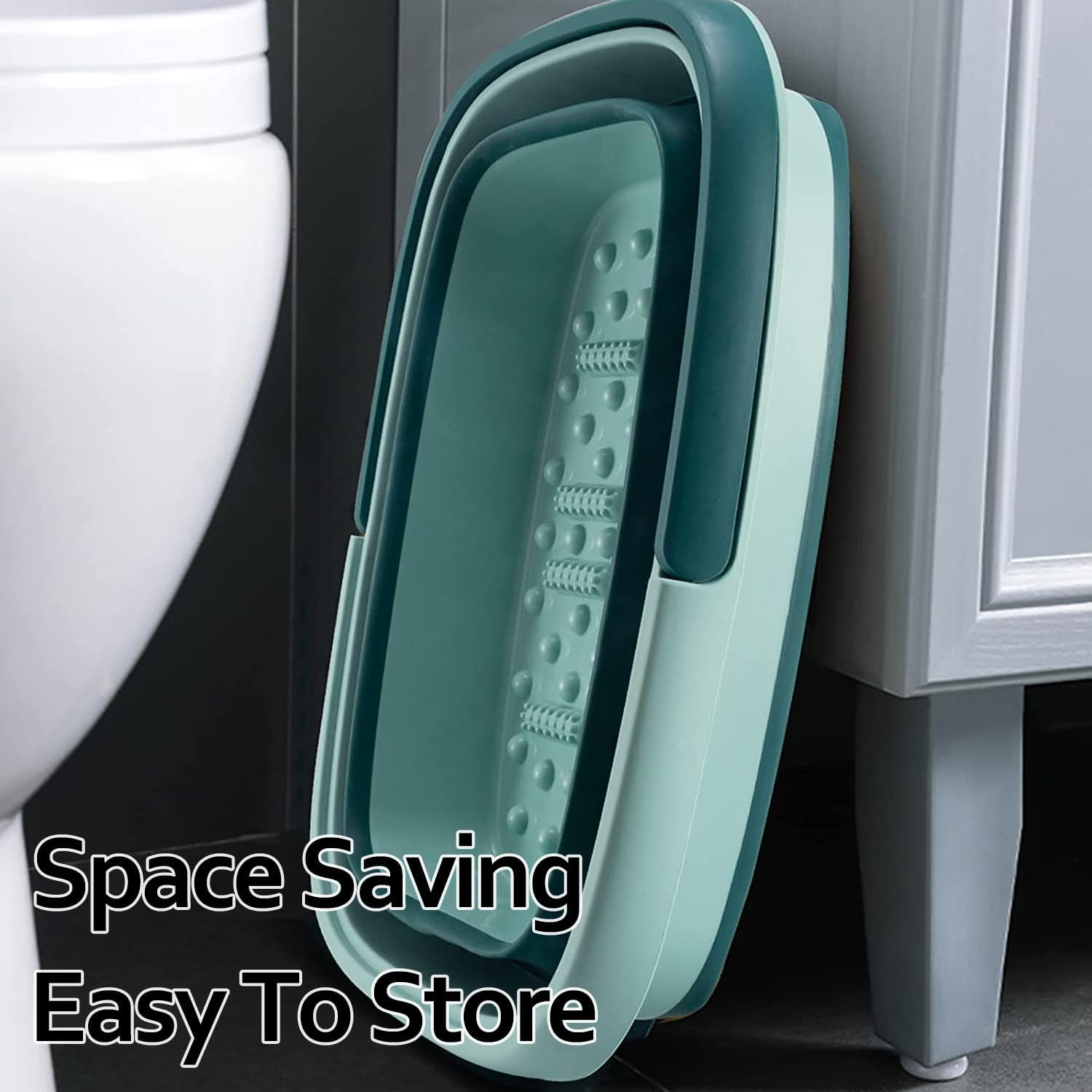 Collapsible Foot Bath, Soaking Tub with Portable Design and Handle, Massager Foot Soaking Bath Basin Feet to Help Sleep and Relax Tired Feet and Getting the Dead/Old Skin off Your Fee image number 2