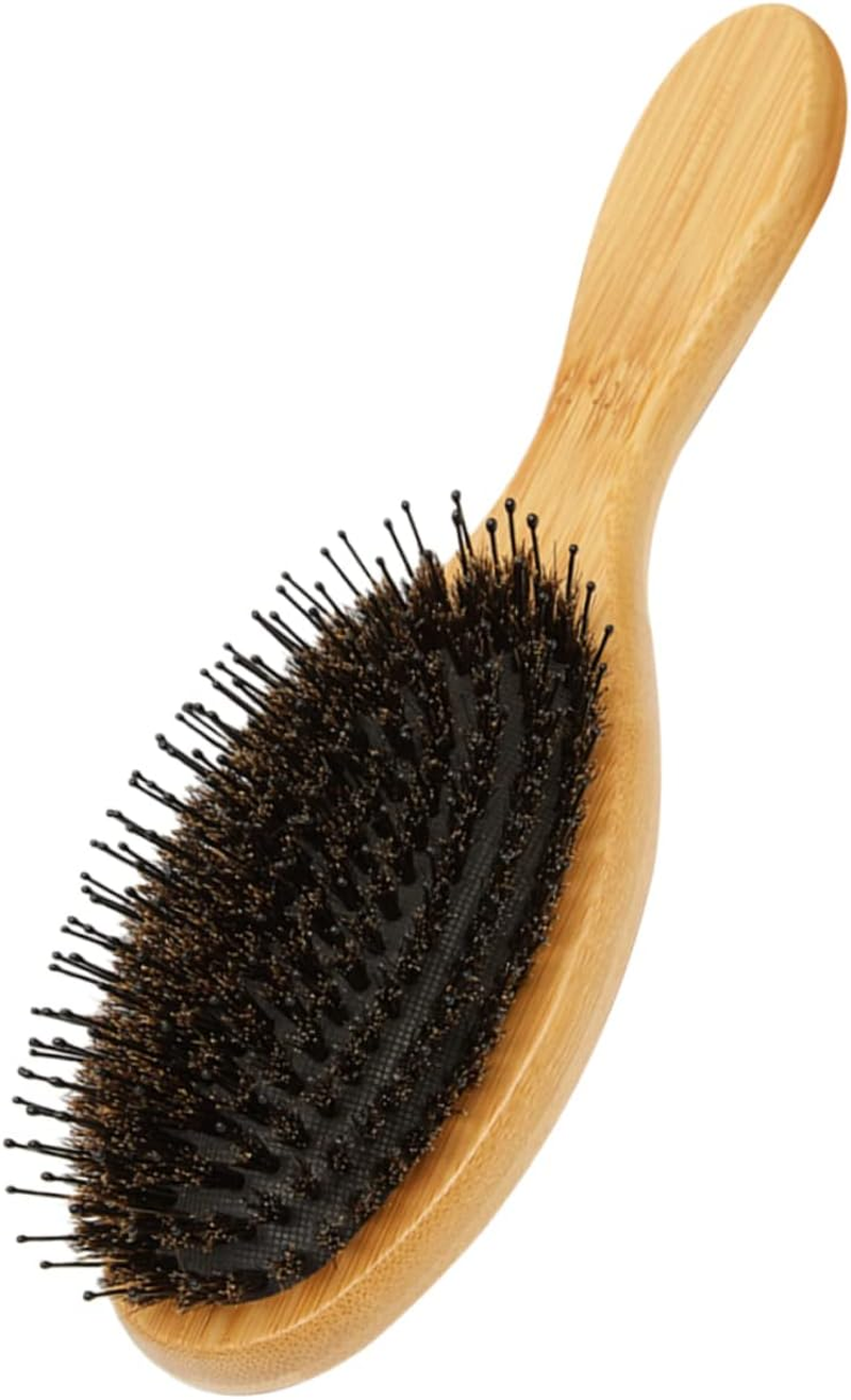 MOTHNUR Boar Bristle Hair Brush for Women Paddle Comb Detangling and Styling Brush for Thick Hair image number 5