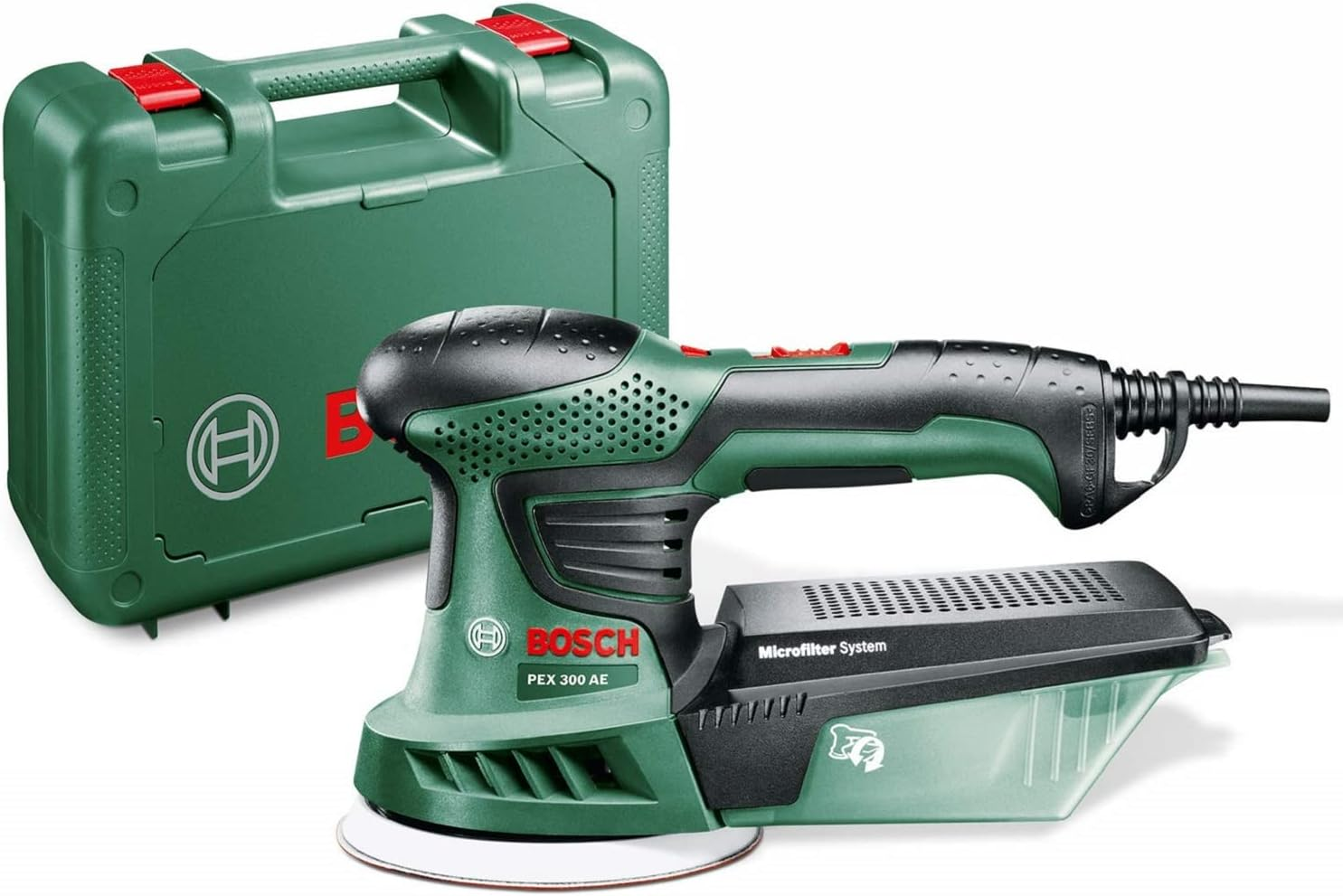 Bosch Home & Garden 270W Electric Random Orbital Sander Polisher 125 Mm, Speed Selection, Includes Sandpaper Sheet and Paper Assistant (PEX 300 AE). Made in Europe image number 5