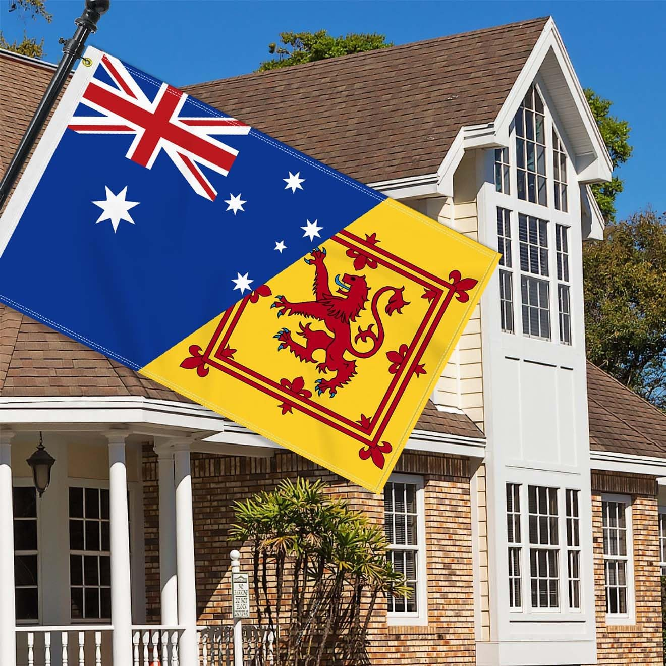 Large 3&times;5 FT Scottish Lion Australia Friendship Flag, Big Scotland Rampant Australian 150D National 2 in 1 Outdoor Banner,Decorgarden with Brass Gromment image number 4