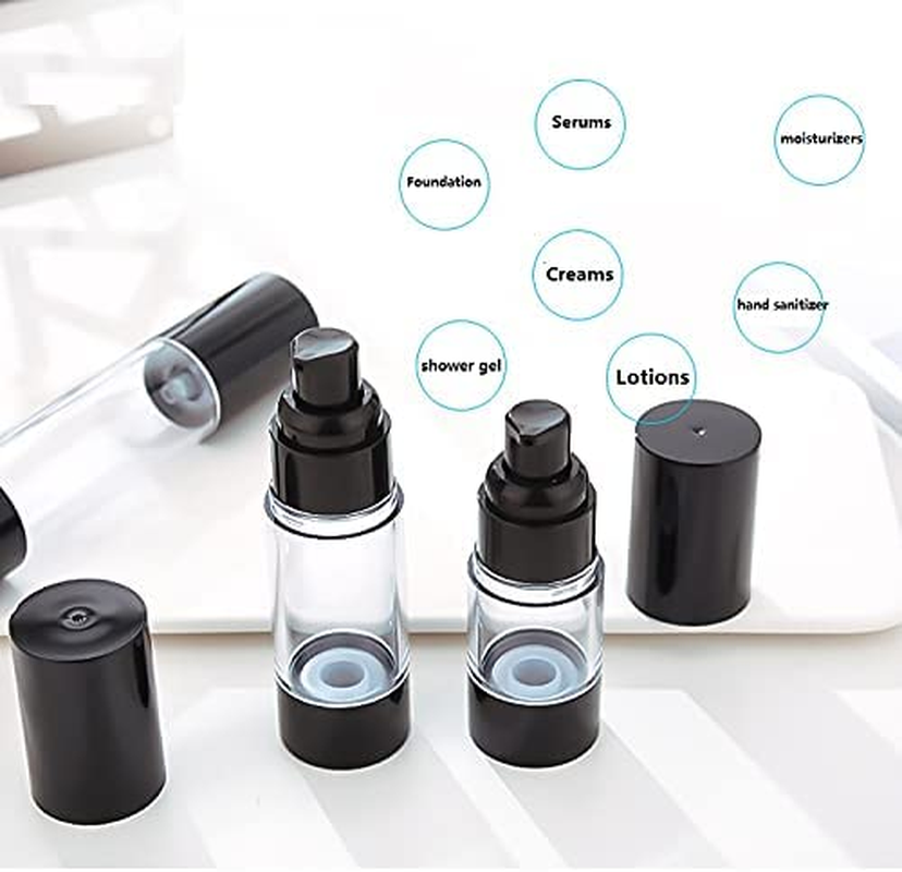 3Pcs/Lot 15Ml 30Ml 50Ml Empty Black Airless Lotion Cream Pump Plastic Container Cosmetic Bottle Dispenser Travel Containers Doubtless Bay image number 4