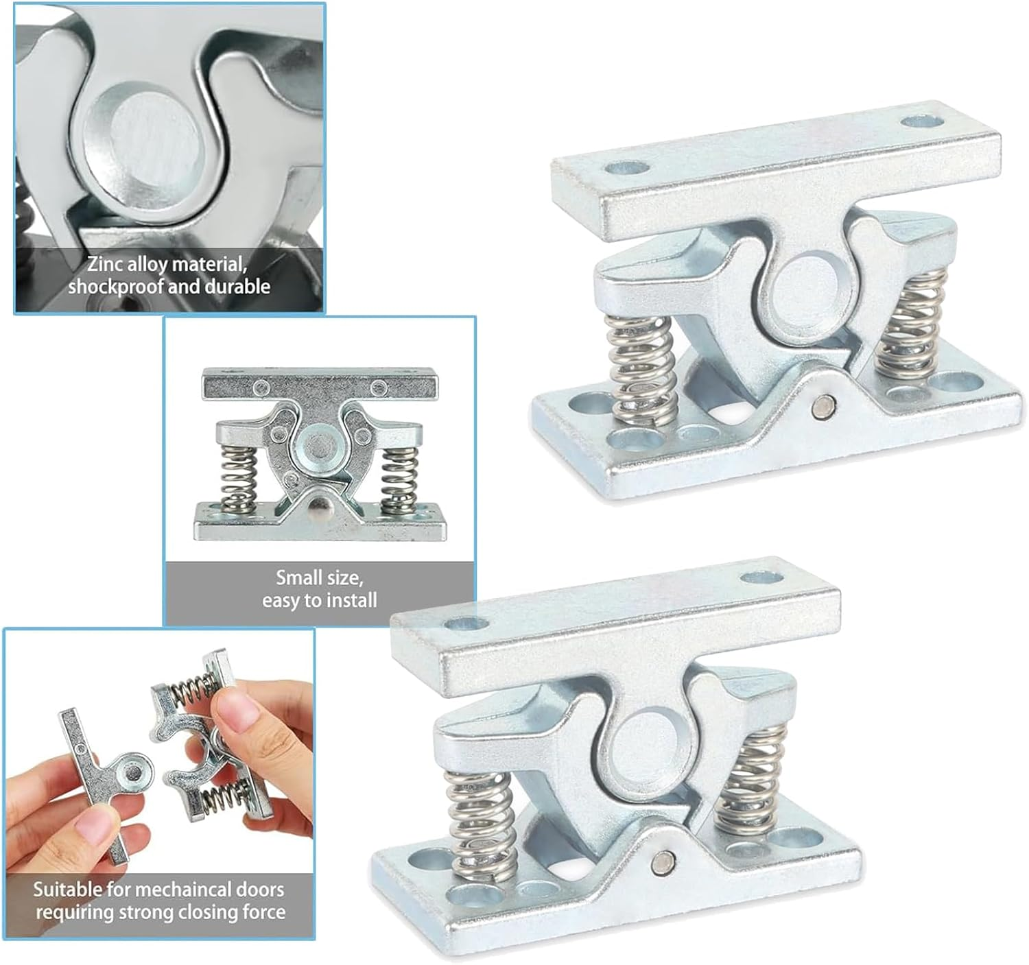 RV Double Roller Catch Trailer Door Latch, Cabinet Latches Double Roller Buckle, Zinc Alloy for Garden Bedroom Living Room Boat Door Garage (4 Pcs) image number 4