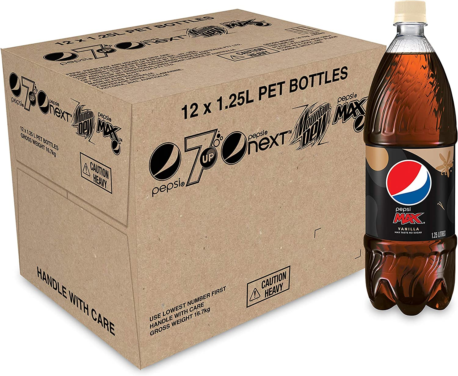 Pepsi Max Vanilla Zero Sugar Cola, 12 X 1.25L image number 1