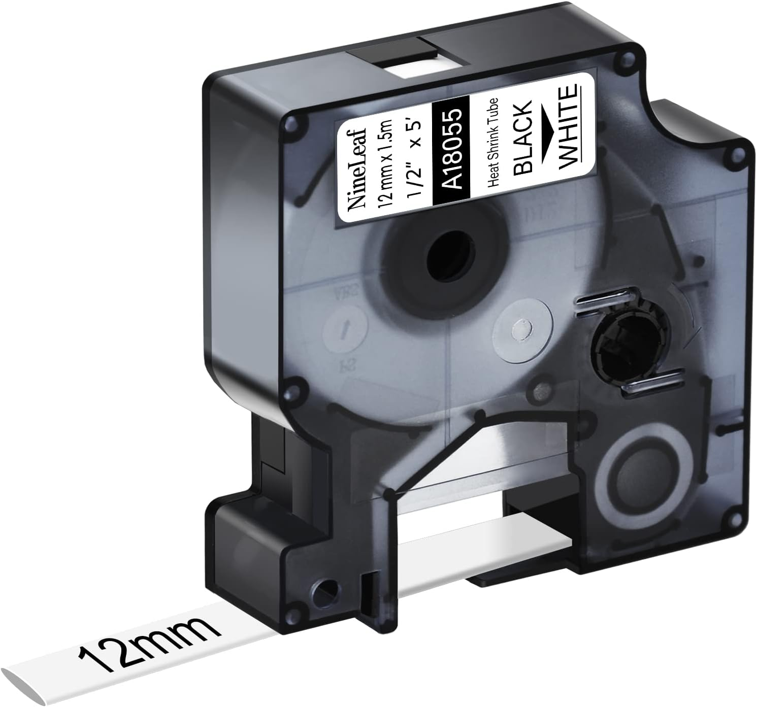 Nineleaf Compatible for Dymo Rhino 18055 S0718300 Tape 1/2'' 12Mm X 1.5M IND Heat Shrink Tube Black on Whitem for Wires Cables in Rhino 4200 5000 5200 6000 Tyco T107M Industrial Label Maker image number 4
