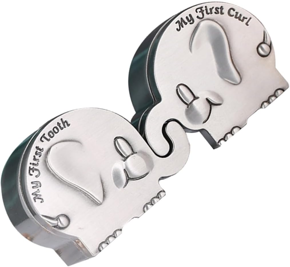 Fetal Hair Collection Box Metal Small Teeth Keepsake Box Silver for Newborn Shower image number 2