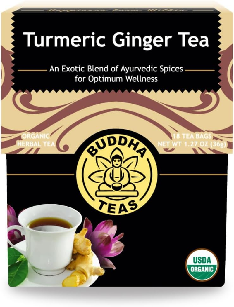 Buddha Teas Organic Turmeric Ginger Herbal Tea 18 Teabags image number 2