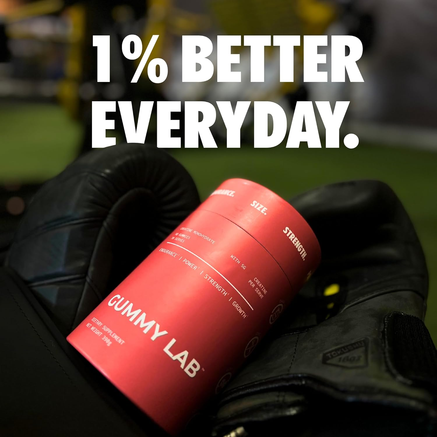 Creatine Monohydrate 5G Gummies Strawberry Flavour for Muscle Endurance, Growth and Power | Convenient Pre-Workout Supplement, 5000Mg per Serve, 90 Individually Wrapped Pieces, 30 Serves - the Gummy Lab image number 1