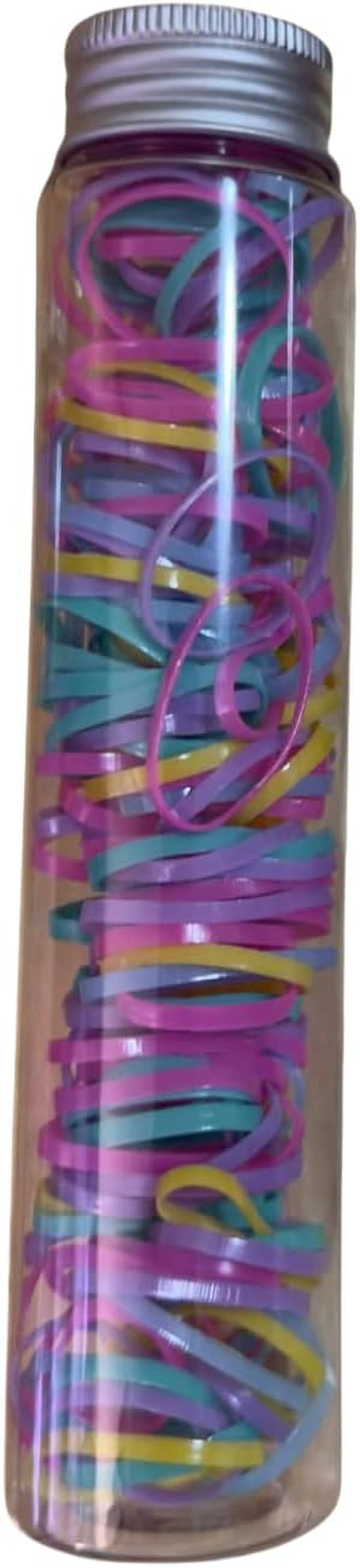 High Elastic Hair Band(Large 2Cm) Multi-Colour Rubber Bands in Storage Jar/Bottle Girls Beauty Kids (Jelly/Thick, Large/200Pcs)