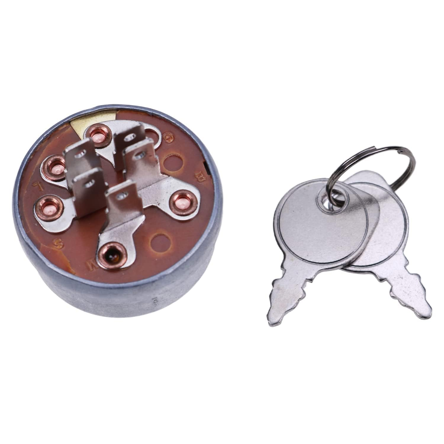 925-0267 STD365402 Craftsmen Riding Lawn Mower Ignition Switch with 3 Position 2 Keys 5 Terminals Fit for MTD Craftsman John Deere Toro Snapper Scag- Replaces 24688 24695 925-0267A 925-0267B 725-026 image number 3