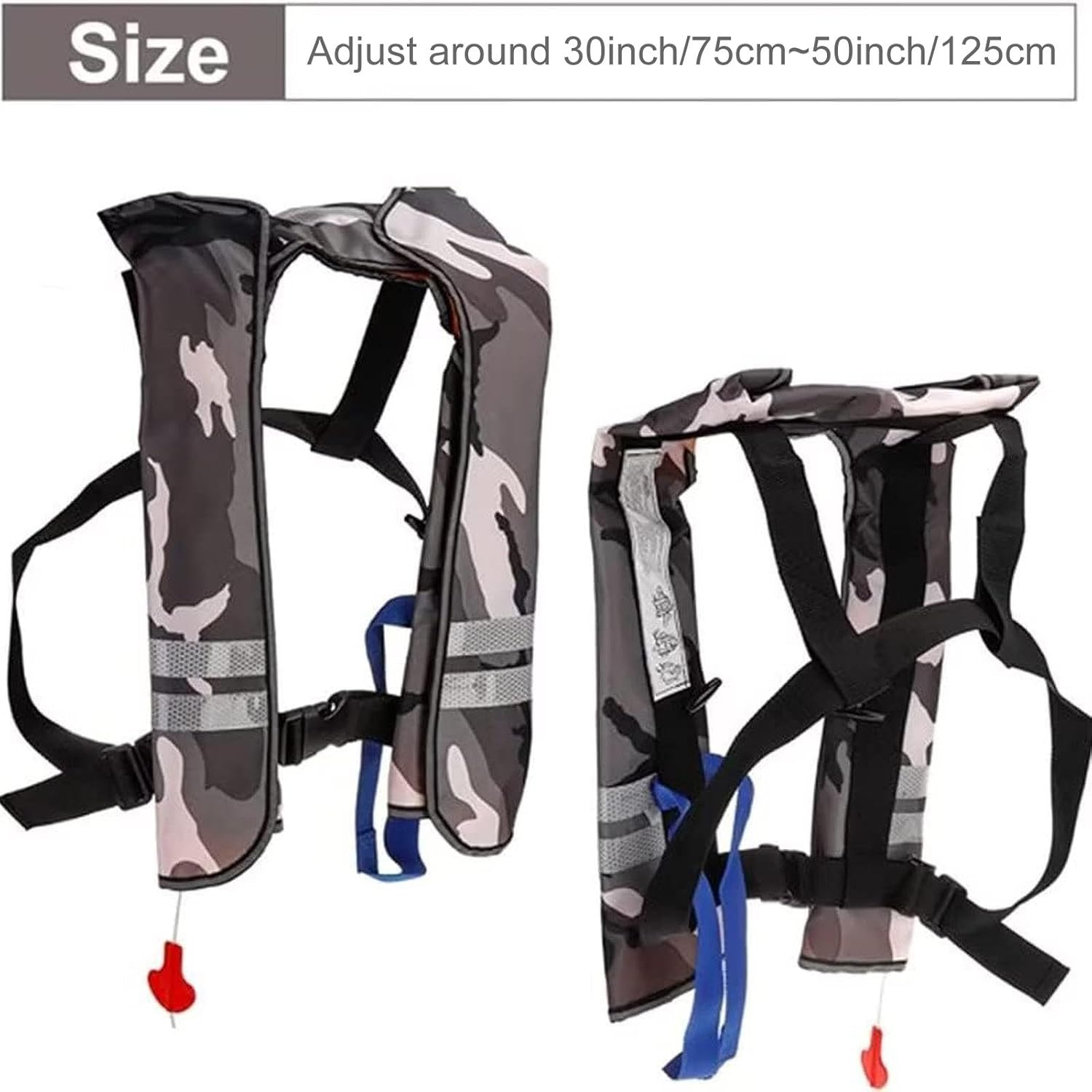 Life Vest Inflatable,Boating Life-Saving Vest Automatical Inflating - Women Men Buoyancy Aid to Water Sports Safety for Seaside Recreation, Cruise Ship image number 4